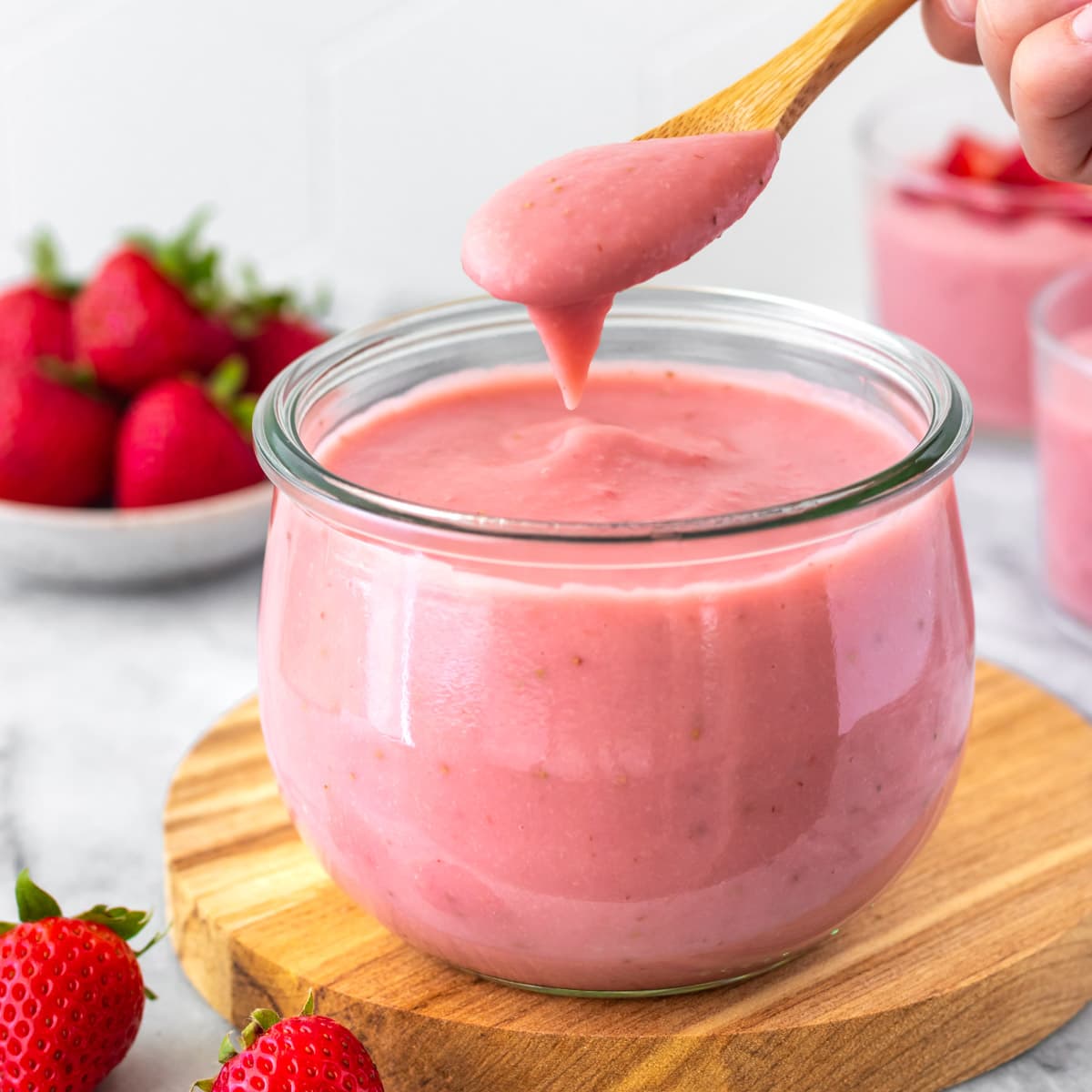 danoninho de inhame com morango